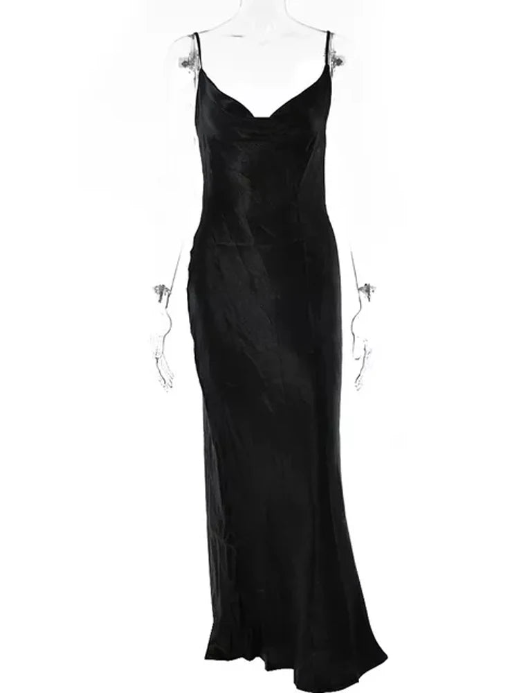 JULISSA MO Sexy Spaghetti Strap Backless Maxi Vestido Feminino