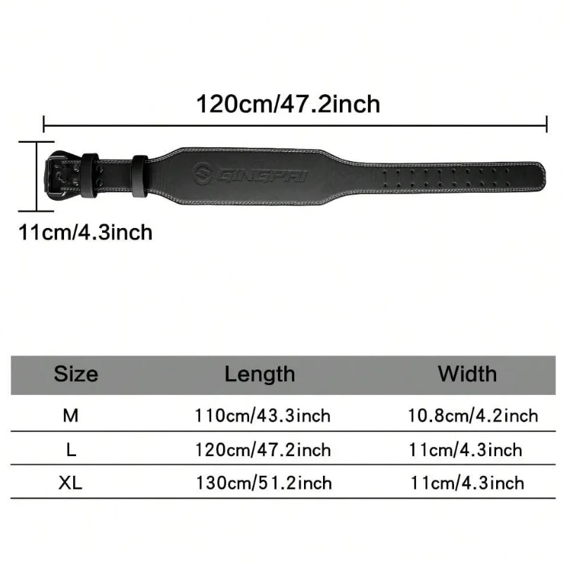 Cinto de Couro para Fitness de 10cm de Largura

- Cinto de treinamento de cintura para agachamento e puxada intensa
- Equipamento de proteção para esportes de força e levantamento de peso
- Fechamento rápido e fácil
- Id