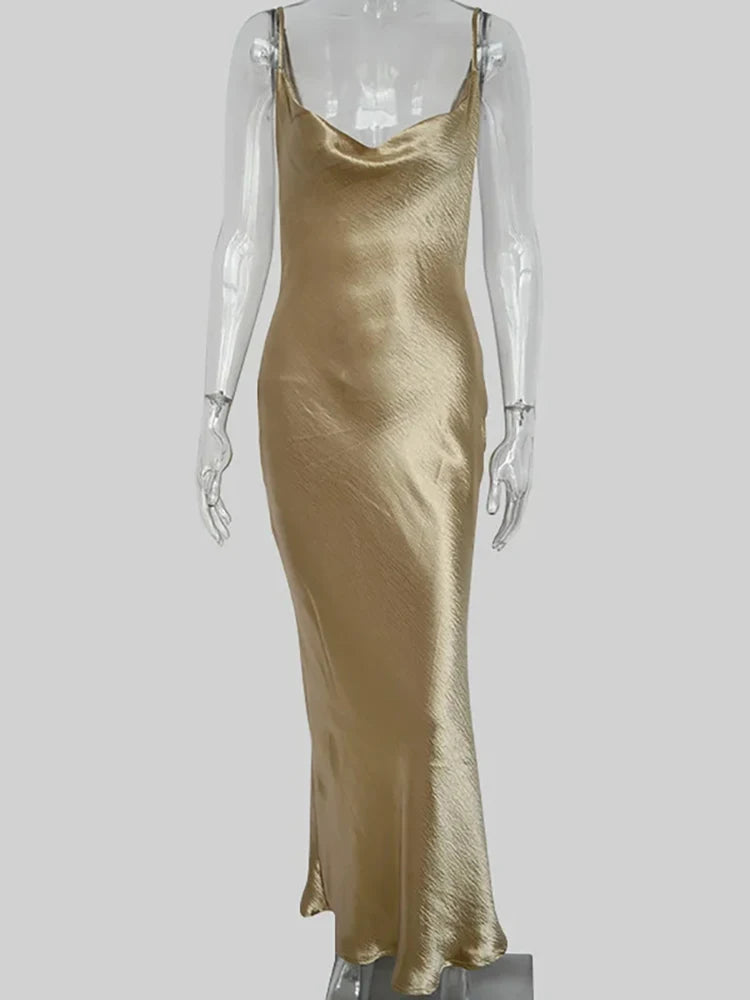 JULISSA MO Sexy Spaghetti Strap Backless Maxi Vestido Feminino