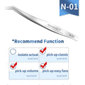 NAGARAKU Stainless Steel Straight Curved Nail Volume Eyelash Accurate Tweezers Nippers Pointed Clip Set Makeup Tools