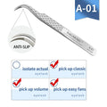 NAGARAKU Stainless Steel Straight Curved Nail Volume Eyelash Accurate Tweezers Nippers Pointed Clip Set Makeup Tools