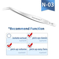 NAGARAKU Stainless Steel Straight Curved Nail Volume Eyelash Accurate Tweezers Nippers Pointed Clip Set Makeup Tools